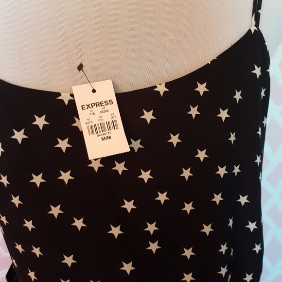 Express Black White Star Skater Dress - Picture 6 of 6